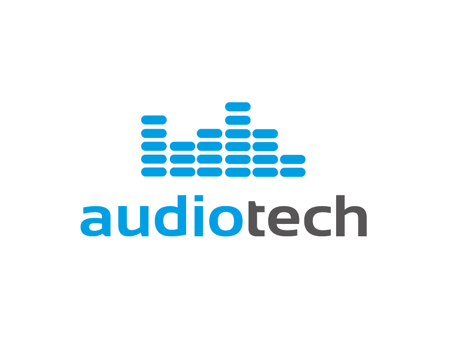 Audiotech Logo – Sound Volume Level Bars in Blue